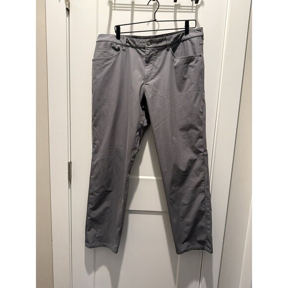 Lululemon Men’s ABC Classic Fit Pant Warpstreme LM5ADFS Grey 38”x 31” 5 Pocket - Picture 1 of 4